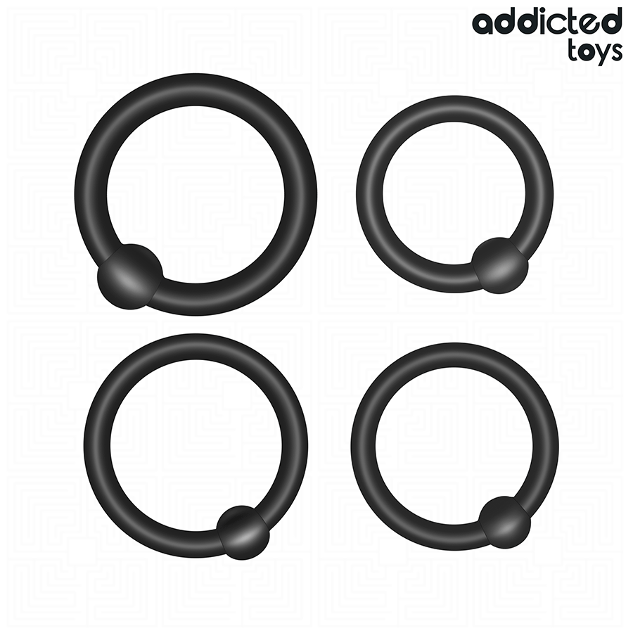 ADDICTED TOYS - LOT DE BAGUES PÉNIS EN SILICONE À PRESSION