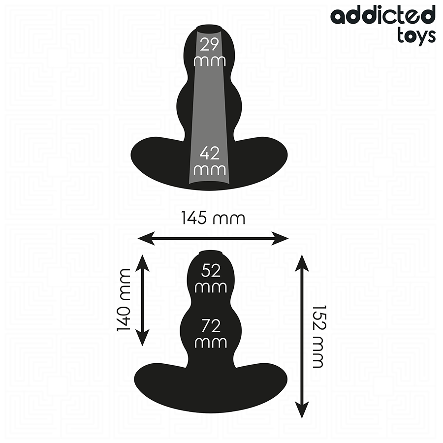 ADDICTED TOYS - HOLLOW SILICONE ANAL PLUG SIZE XXL 15.2 CM