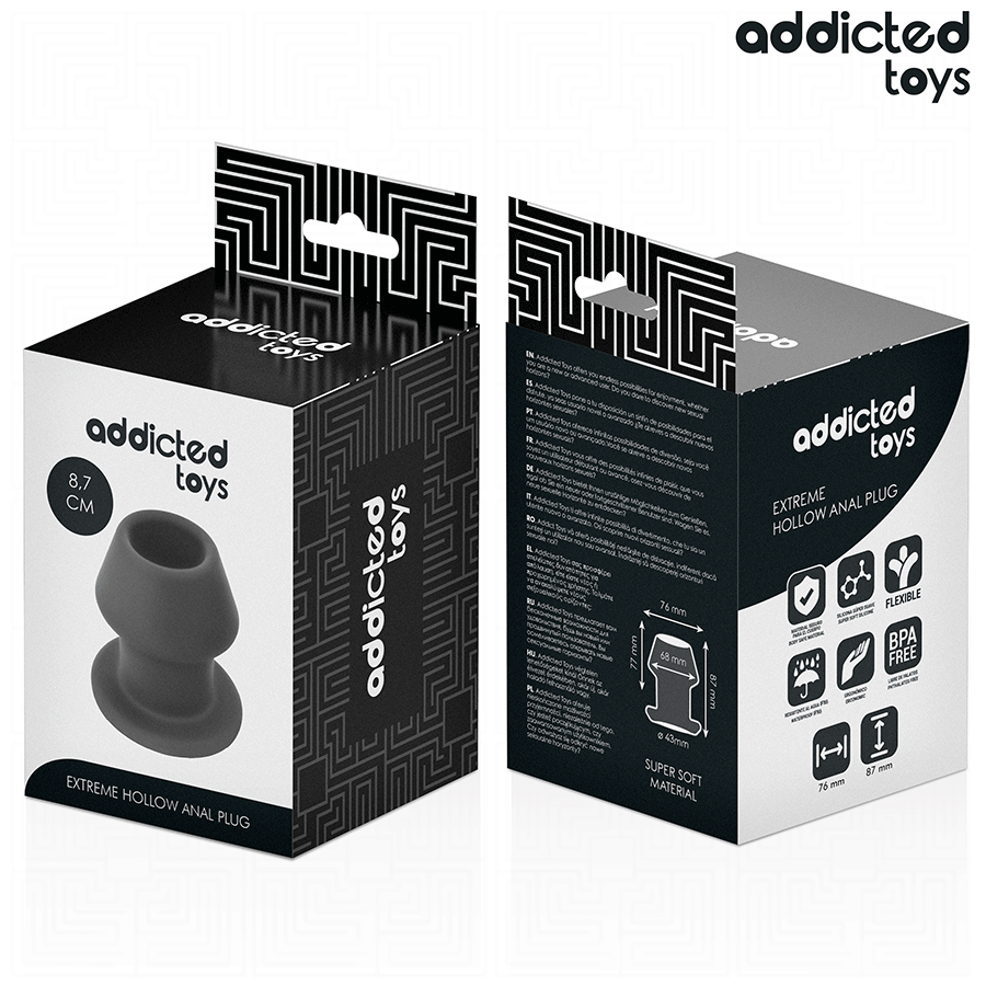 ADDICTED TOYS - EXTREME SILICONE HOLLOW ANAL PLUG SIZE M 8.7 CM