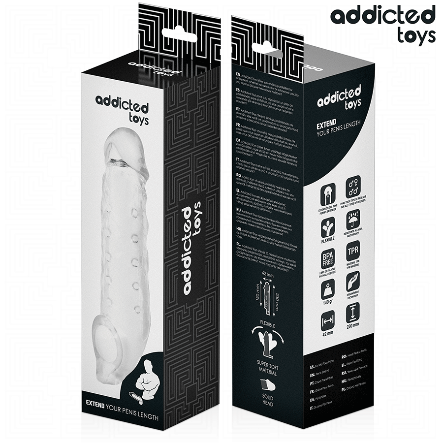 ADDICTED TOYS - GAINES PÉNIS TRANSPARENTES TAILLE M 27 CM
