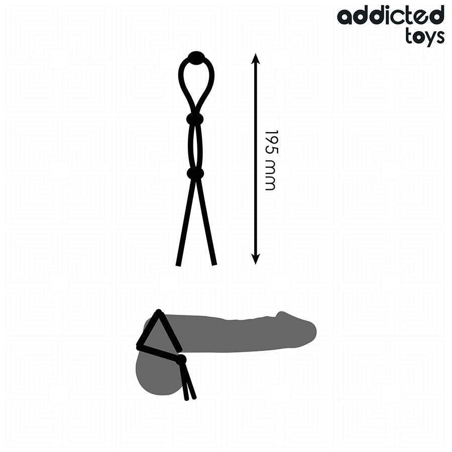 ADDICTED TOYS - SILICONE PENIS ROPE WITH TRIPLE LOOP