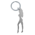 DIABLO PICANTE - PORTE-CLÉS SILHOUETTE FEMME COULEUR ARGENT AVEC OUVRE-BIÈRE