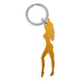 Spicy Devil - Gold-Colored Woman Silhouette Keychain with Beer Opener