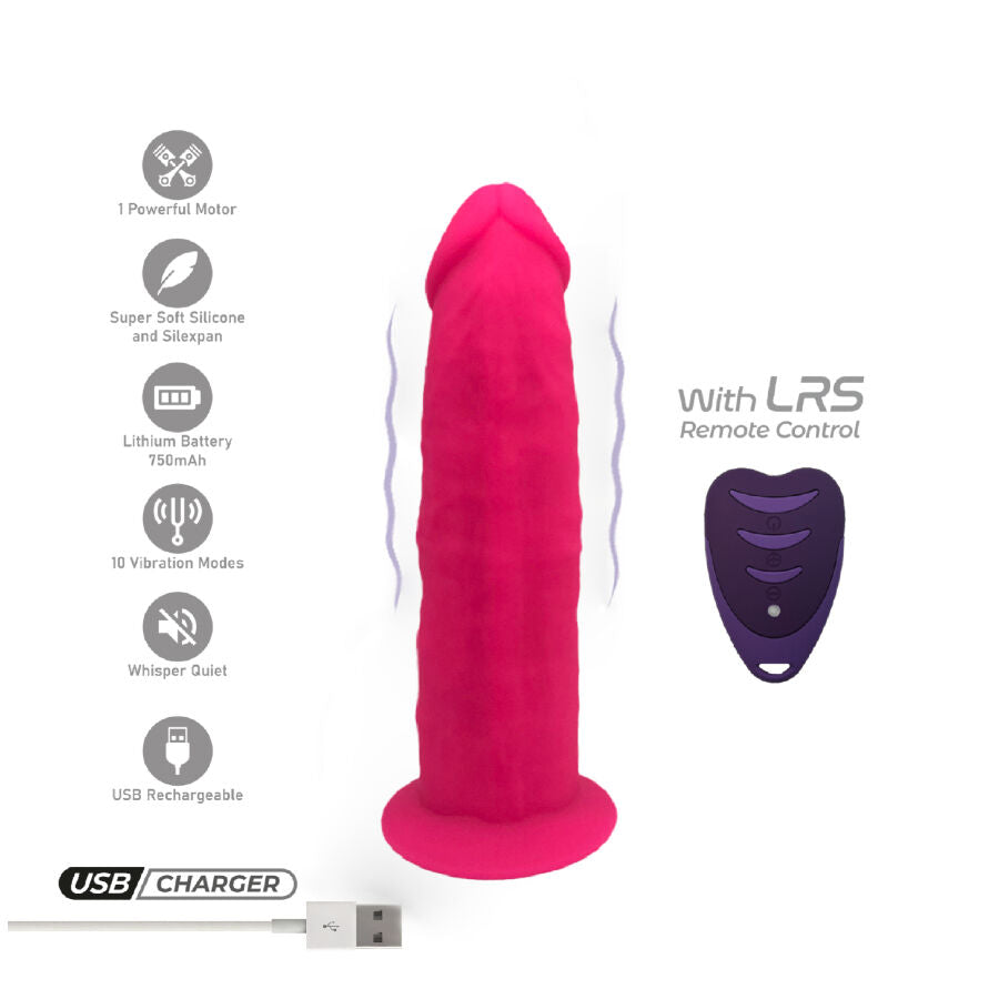 SILEXD - PÉNIS RÉALISTE MODÈLE 2 ROSE + TÉLÉCOMMANDE LRS 17 CM