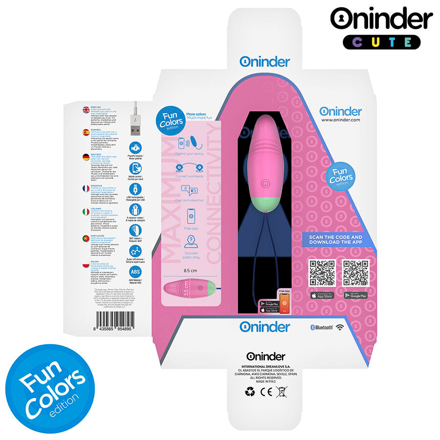 ONINDER CUTE - LOVE PLEASURE OEUF VIBRO-ROTATIF 360 SILICONE - APPLICATION MONDIALE GRATUITE