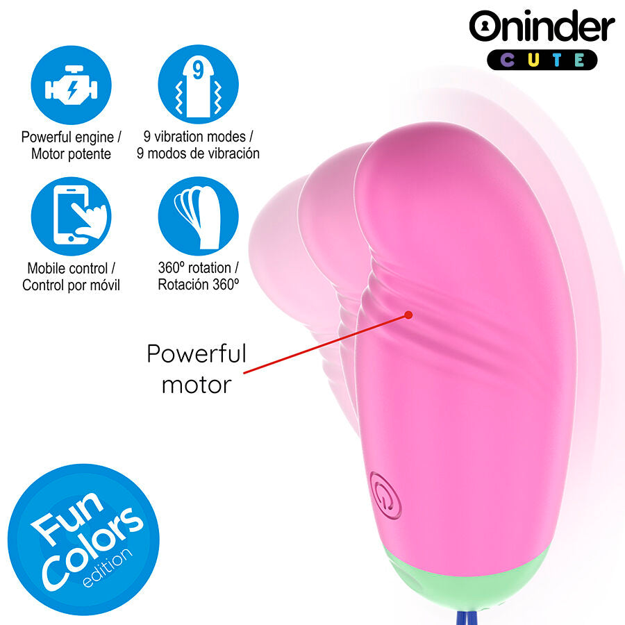 ONINDER CUTE - LOVE PLEASURE OEUF VIBRO-ROTATIF 360 SILICONE - APPLICATION MONDIALE GRATUITE