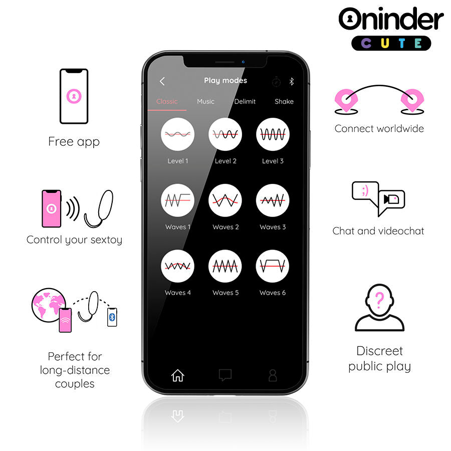 ONINDER CUTE - LOVE PLEASURE OEUF VIBRO-ROTATIF 360 SILICONE - APPLICATION MONDIALE GRATUITE