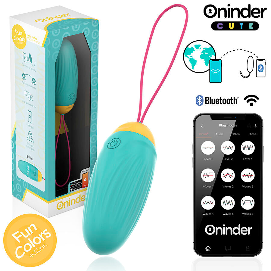ONINDER CUTE - LOVE PLEASURE OEUF VIBRO-GEMMES ROTATIVES SILICONE - APP MONDIALE GRATUITE