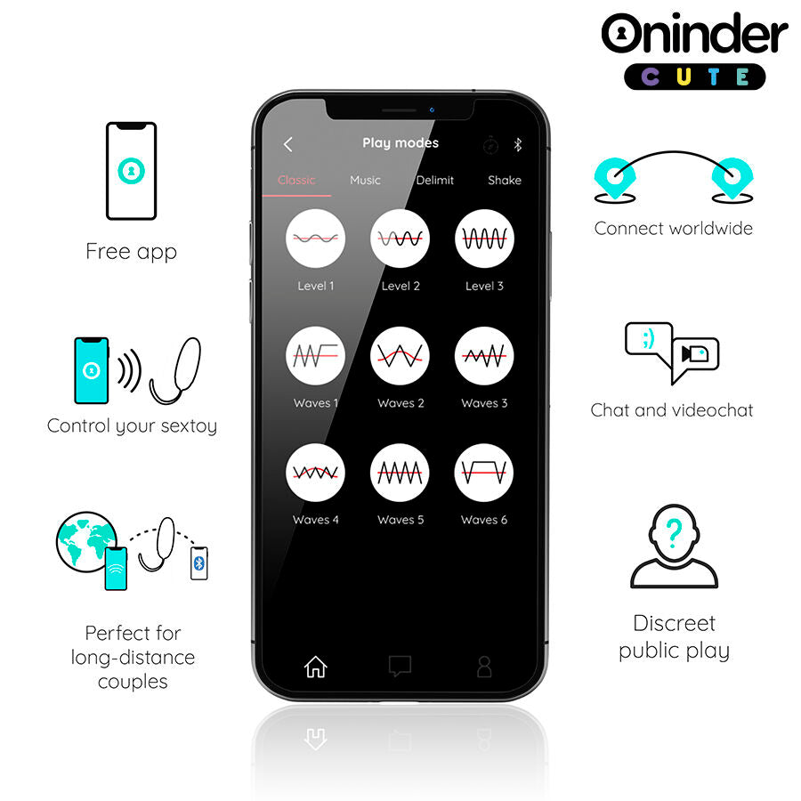 ONINDER CUTE - LOVE PLEASURE OEUF VIBRO-GEMMES ROTATIVES SILICONE - APP MONDIALE GRATUITE
