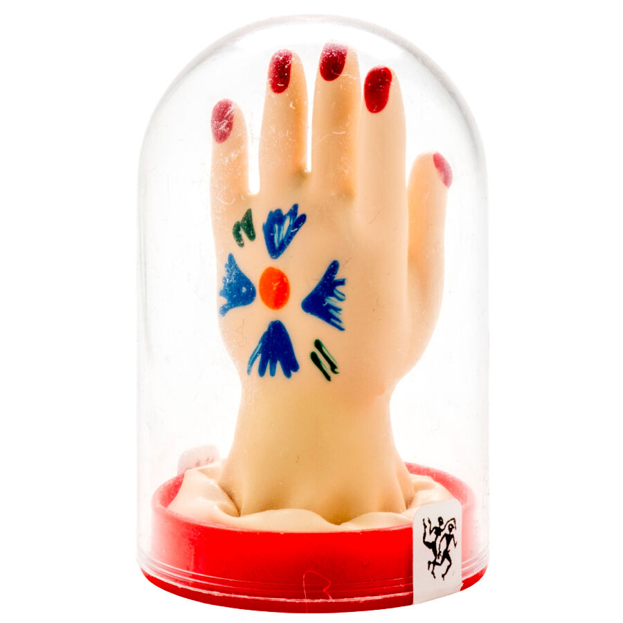 CONDOMERIE - HAND-PAINTED DECORATIVE CONDOM, PALM OF THE HAND, MODEL 1
