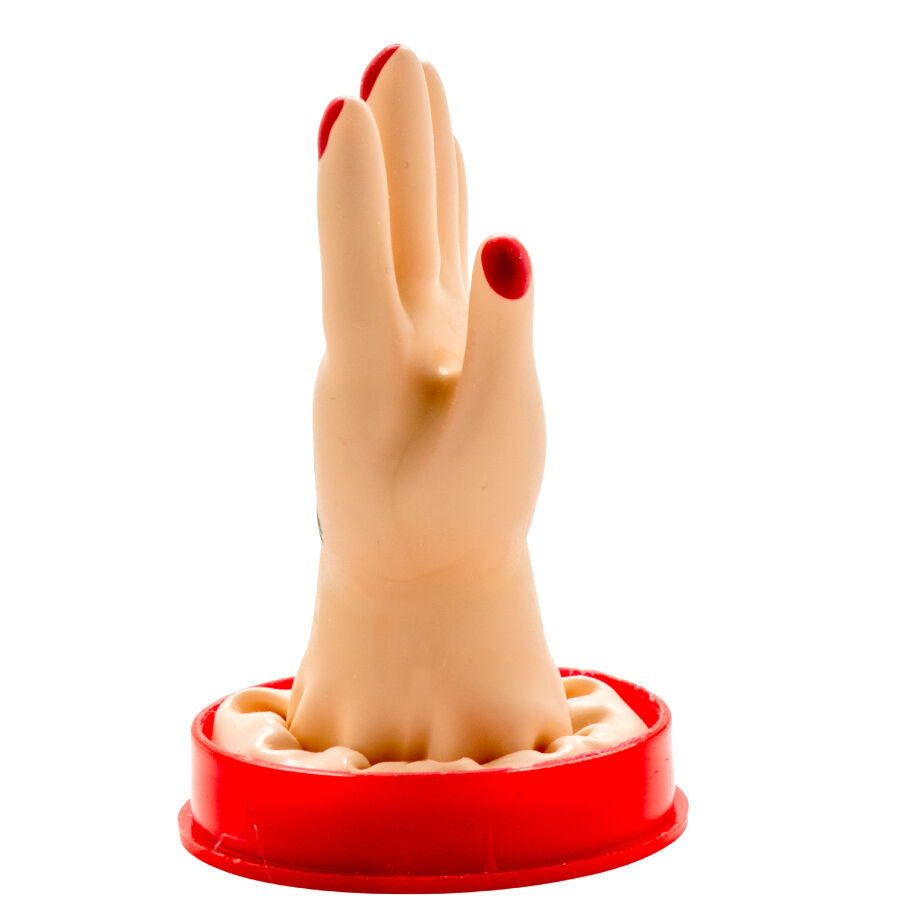 CONDOMERIE - HAND-PAINTED DECORATIVE CONDOM, PALM OF THE HAND, MODEL 1