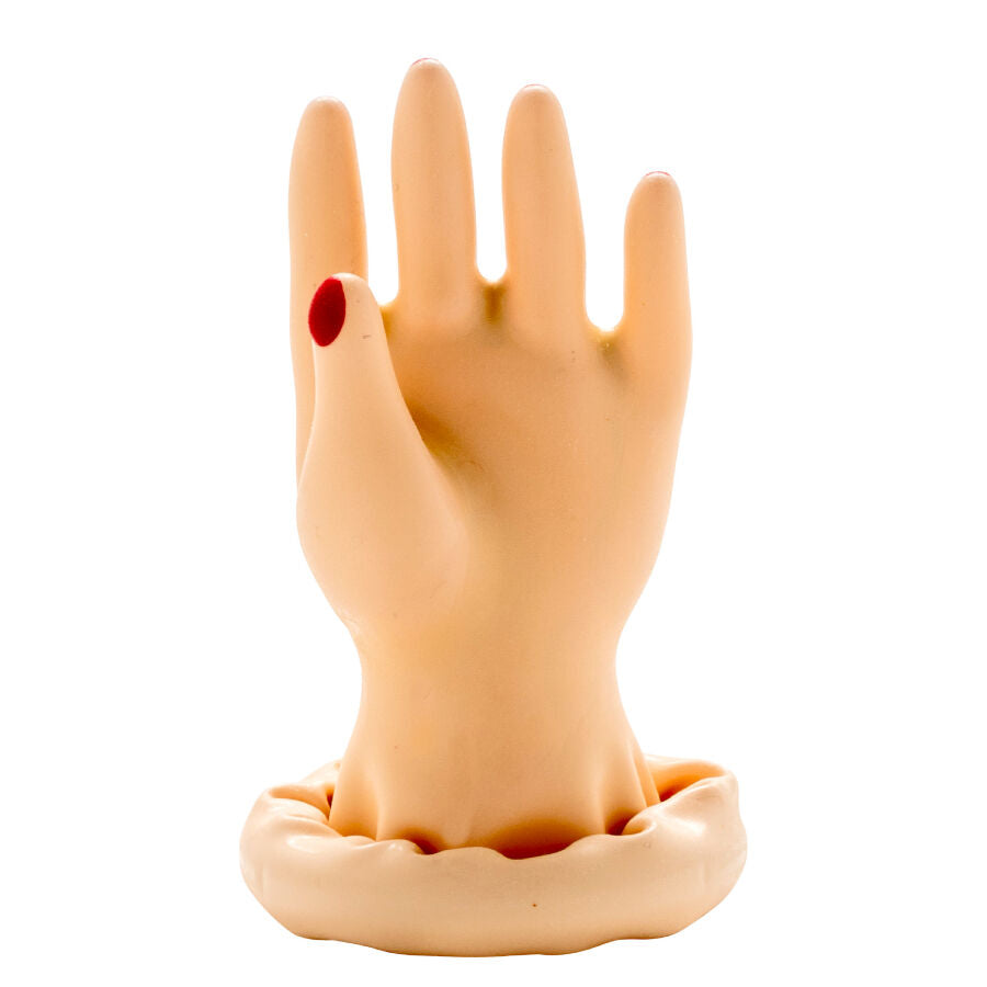 CONDOMERIE - HAND-PAINTED DECORATIVE CONDOM, PALM OF THE HAND, MODEL 1