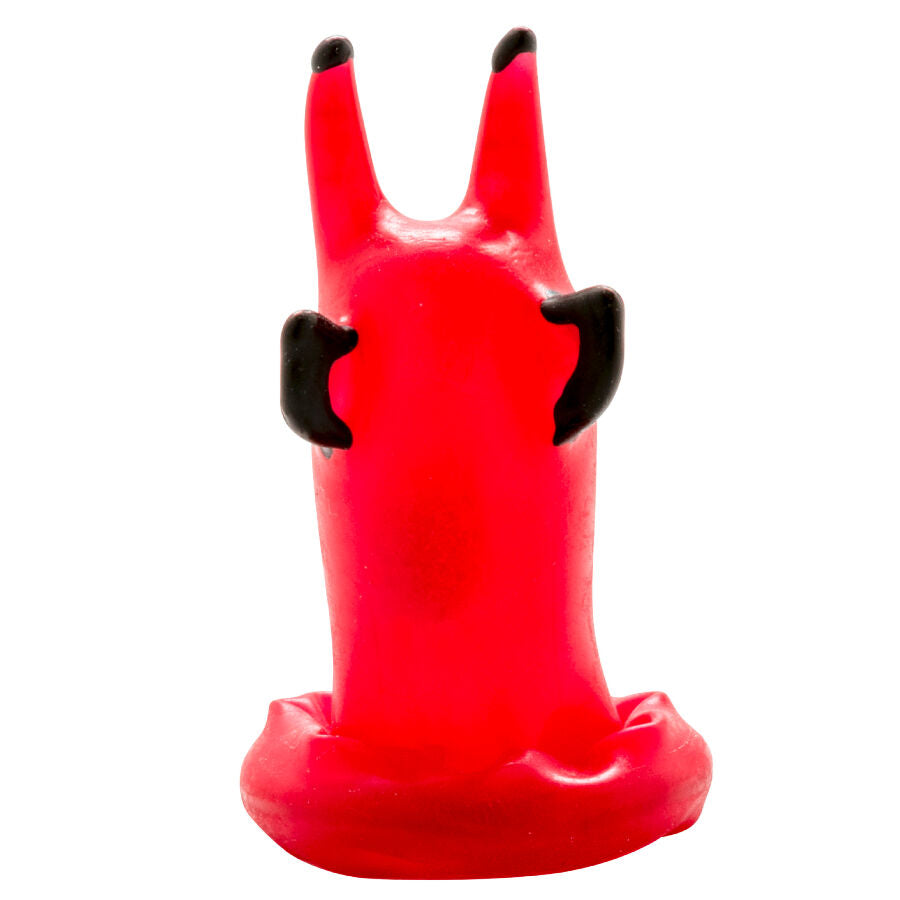 CONDOMERIE - PRÉSERVATIF DÉCORATIF PEINT À LA MAIN DIABLE ROUGE