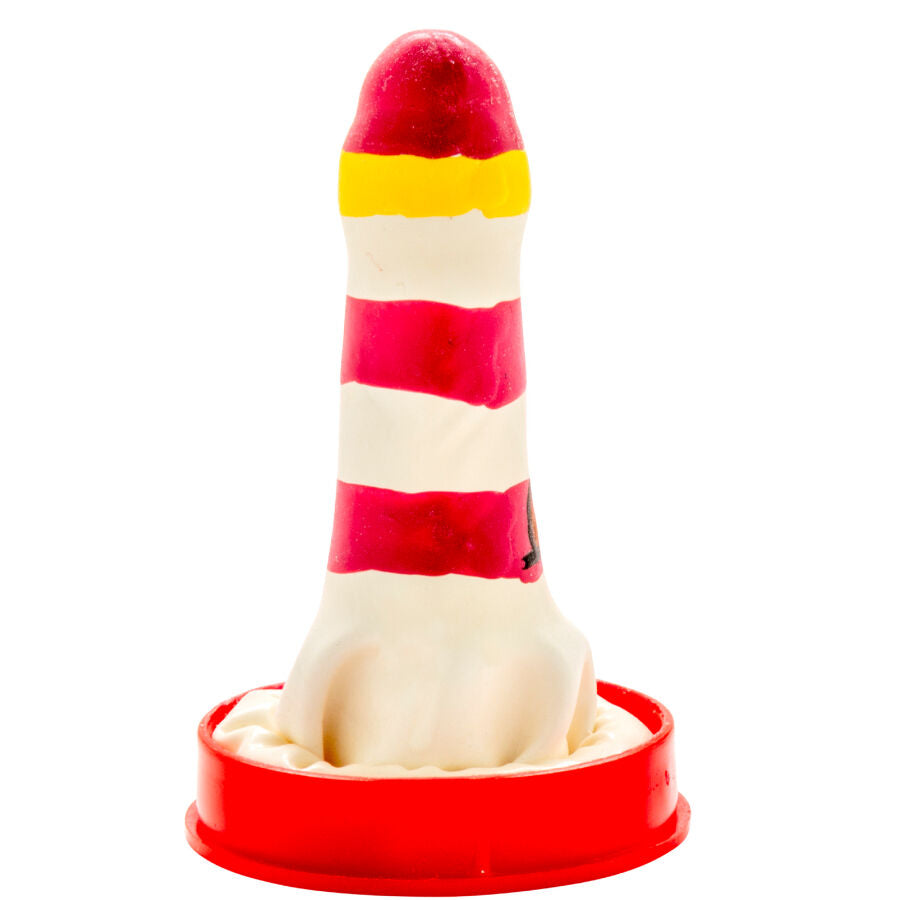 CONDOMERIE - PRÉSERVATIF DÉCORATIF PEINT À LA MAIN PHARE