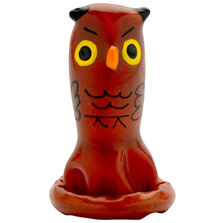 CONDOMERIE - PRÉSERVATIF DÉCORATIF PEINT À LA MAIN HIBOU
