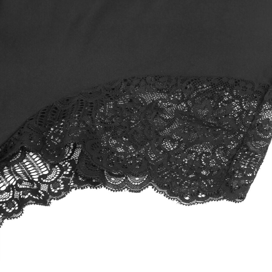 SUBBLIME - TEDDY WITH FLORAL LACE DETAIL BLACK L/XL