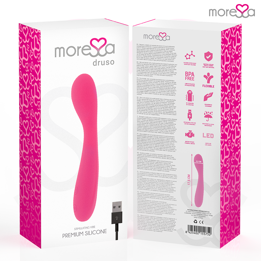 MORESSA - DRUSO MASSEUR DUO POINT G ET SÉRUM PELVIEN PREMIUM SILICONE RECHARGEABLE