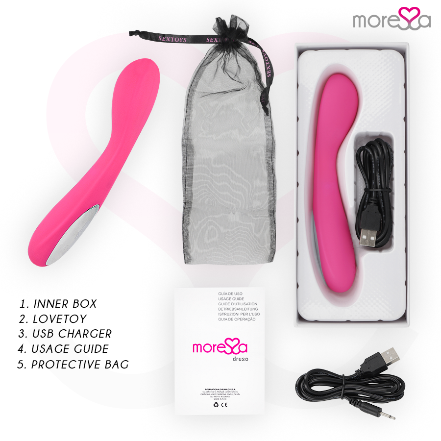 MORESSA - DRUSO MASSEUR DUO POINT G ET SÉRUM PELVIEN PREMIUM SILICONE RECHARGEABLE