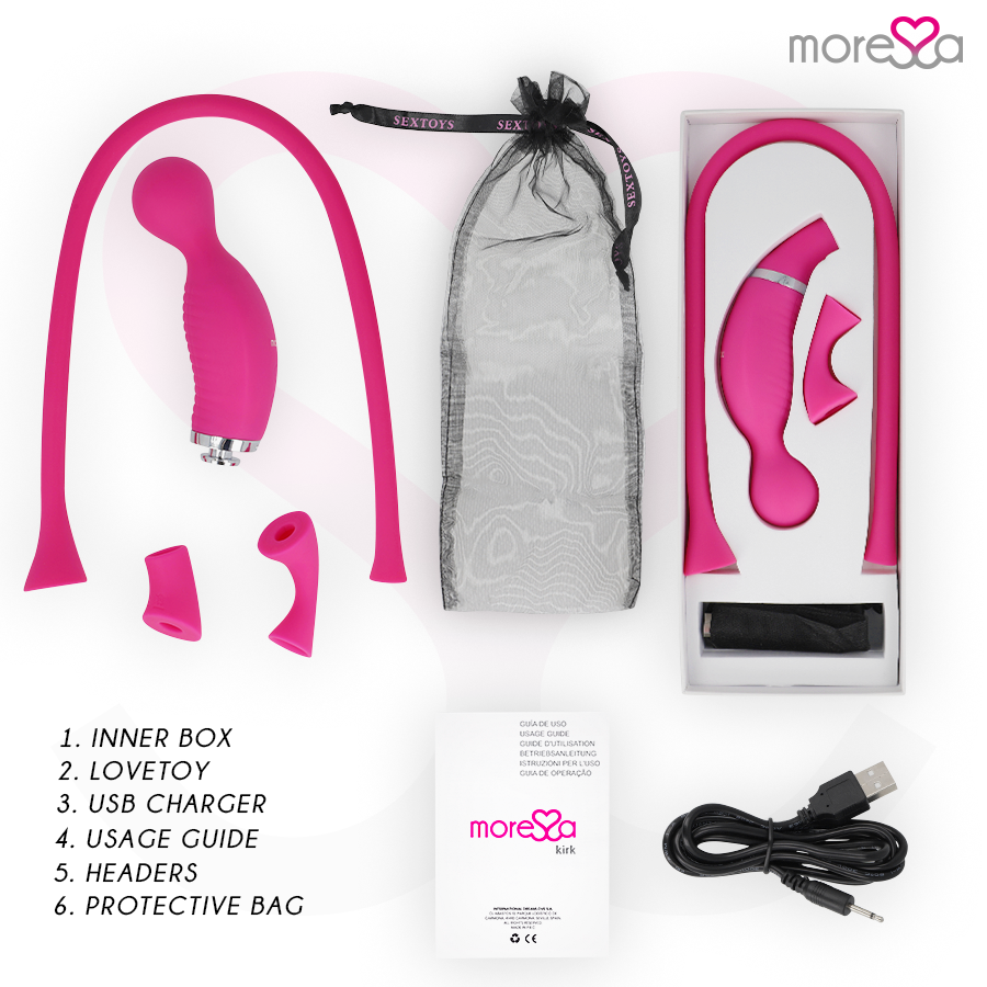 MORESSA - KIRK DUO PREMIUM MULTI-PERFORMANCE SUCTION + MASSAGER SILICONE RECHARGEABLE