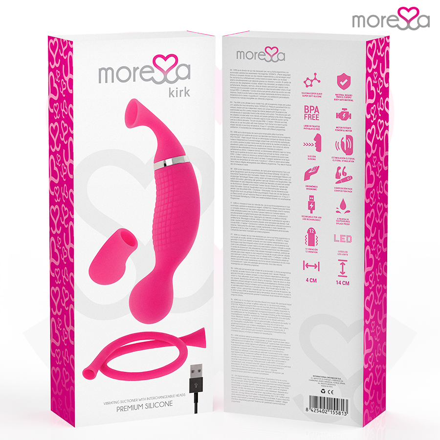 MORESSA - KIRK DUO PREMIUM MULTI-PERFORMANCE SUCTION + MASSAGER SILICONE RECHARGEABLE