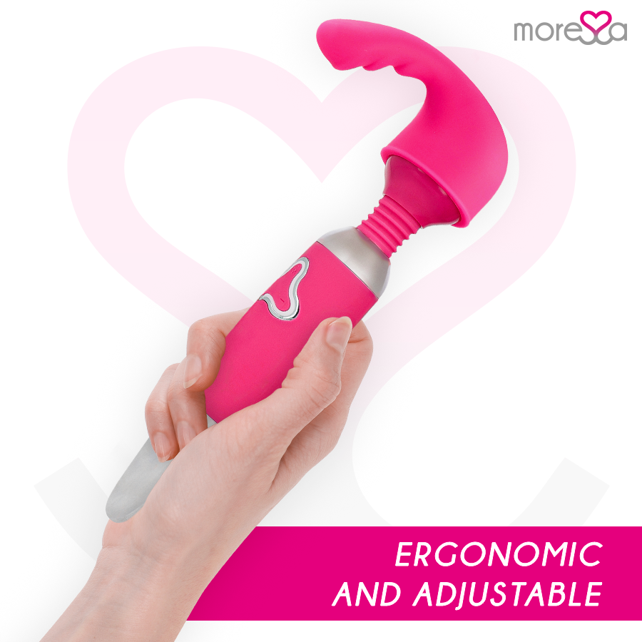 MORESSA - ODILON WAND POWERFUL MOTOR PLUS TWO PREMIUM RECHARGEABLE SILICONE HEADS