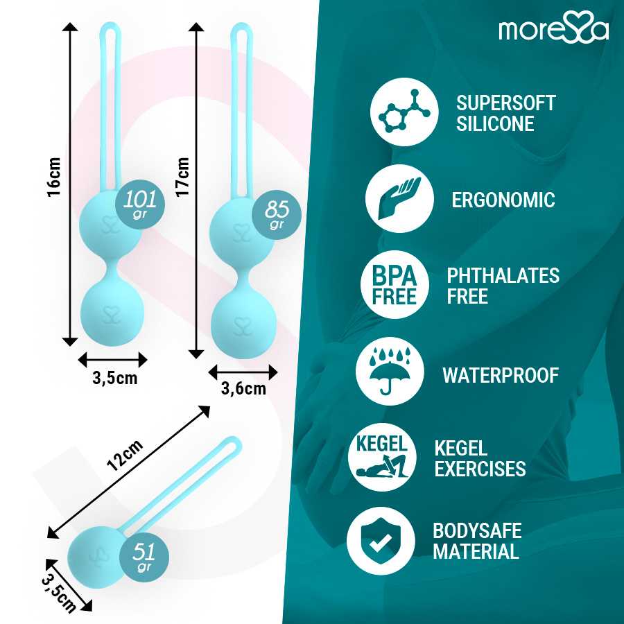 MORESSA - SET OSIAN Osian One; 51 Gr / Osian Two; 101 Gr / Osian Three 85 gr SILICONE PREMIUM TURQUOISE
