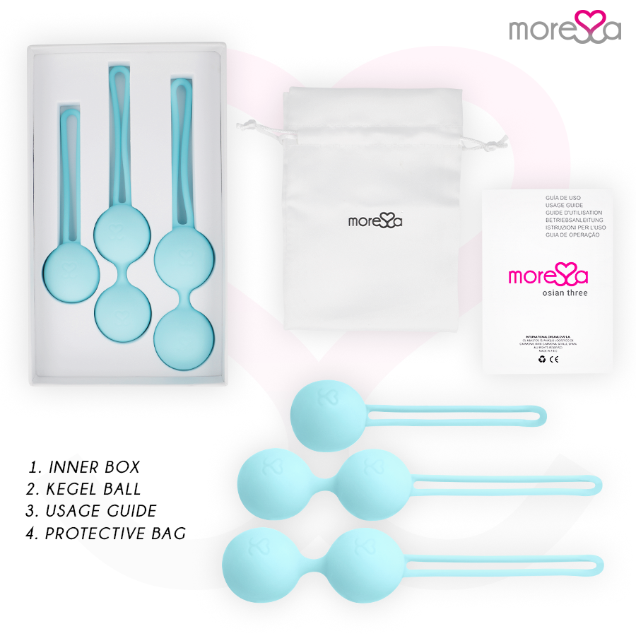 MORESSA - SET OSIAN Osian One; 51 Gr / Osian Two; 101 Gr / Osian Three 85 gr SILICONE PREMIUM TURQUOISE