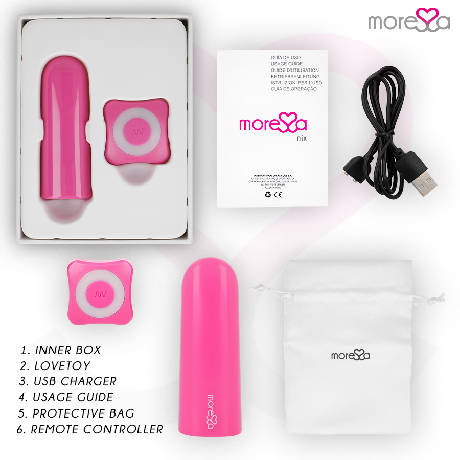 MORESSA - NIX PUISSANT VIBREUR MULTI-JEUX TÉLÉCOMMANDE ROSE