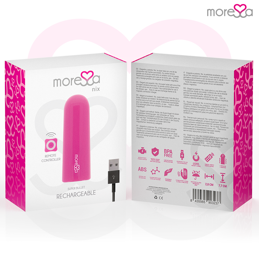 MORESSA - NIX PUISSANT VIBREUR MULTI-JEUX TÉLÉCOMMANDE ROSE