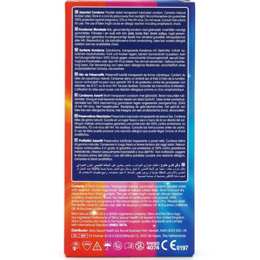 SKINS - ASSORTIMENT DE PRÉSERVATIFS PREMIUM PACK 8