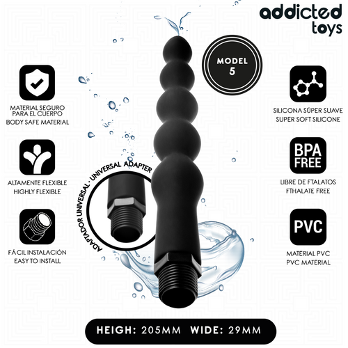 ADDICTED TOYS - LAVEUR ANAL AVEC ADAPTATEUR UNIVERSEL MODÈLE 5