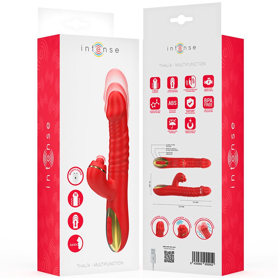 INTENSE - THALIA VIBRATION & PUSH & STIMULATION RED