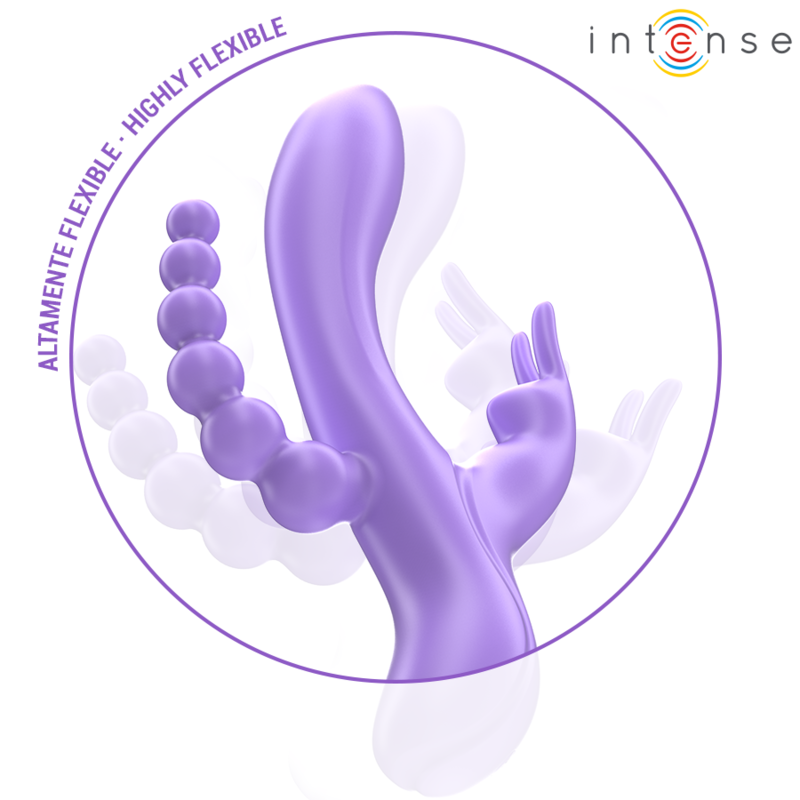 INTENSE - MIKO TRIPLE VIBRATEUR RABBIT & STIMULATEUR & ANAL 7 VIBRATIONS VIOLET