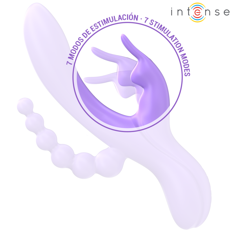 INTENSE - MIKO TRIPLE VIBRATEUR RABBIT & STIMULATEUR & ANAL 7 VIBRATIONS VIOLET