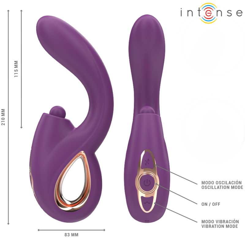 INTENSE - LALI VIBREUR POINT G MULTIFONCTION STIMULATION & POUSSÉE & VIBRATION VIOLET