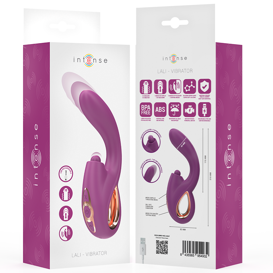INTENSE - LALI VIBREUR POINT G MULTIFONCTION STIMULATION & POUSSÉE & VIBRATION VIOLET
