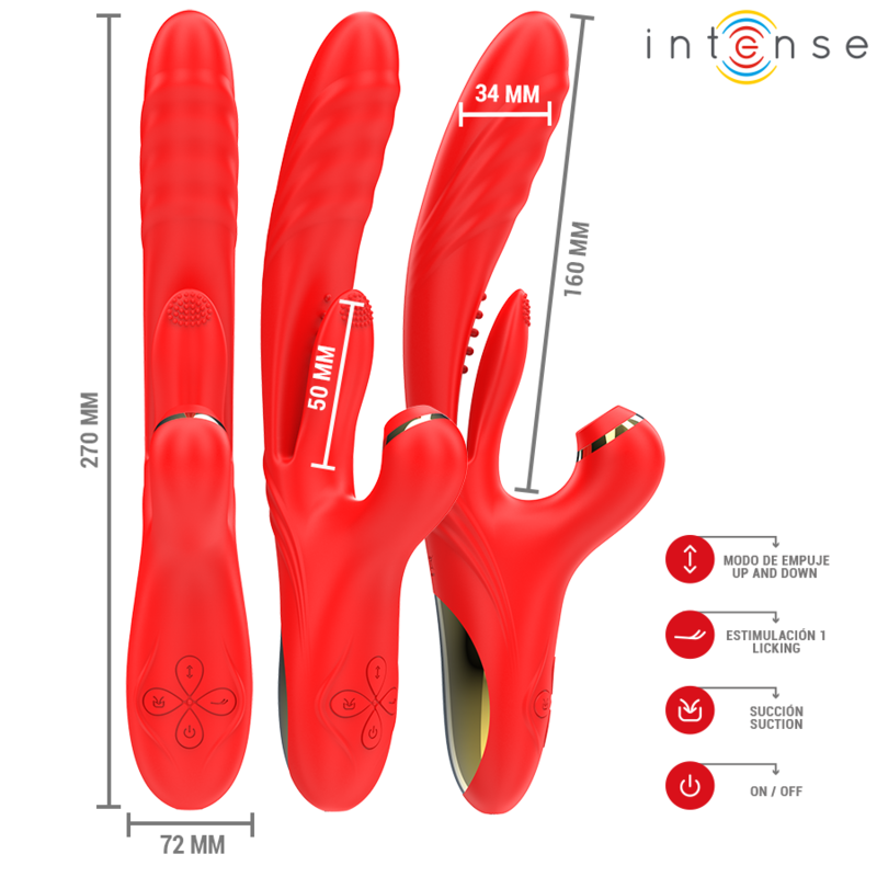 INTENSE - KAROL VIBRADOR MULTIFUNCIÓN EMPUJE &  SUCCION & ESTIMULACIÓN