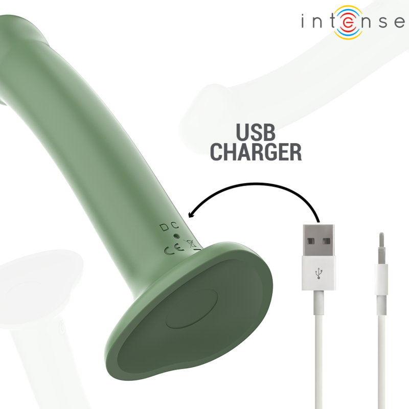 INTENSE - VIBRATEUR À VENTOUSE BECCA 10 VIBRATIONS VERT TÉLÉCOMMANDE