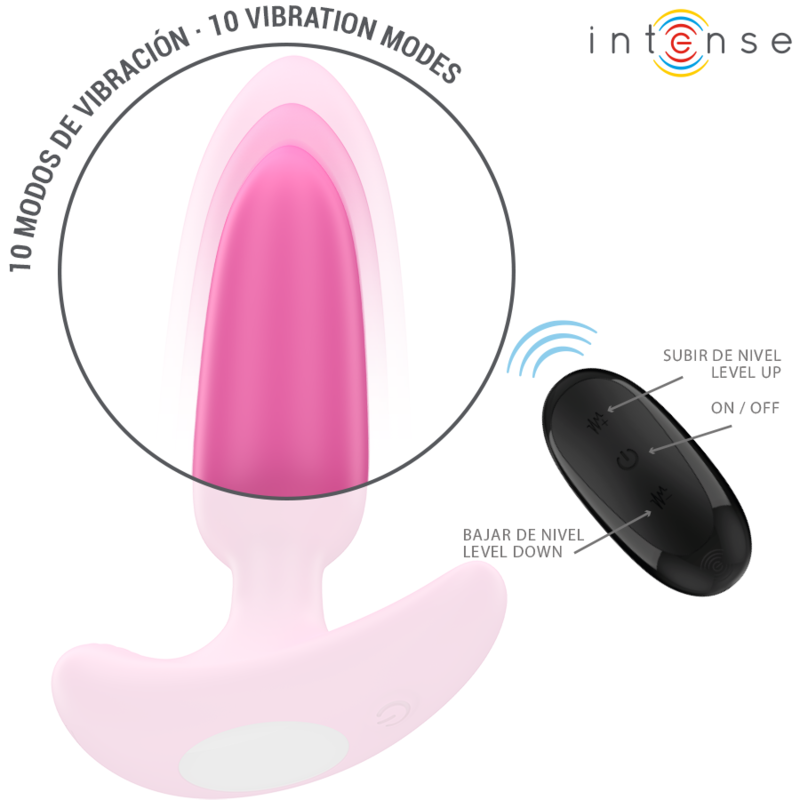 INTENSE - ROSS PLUG ANAL 10 VIBRATIONS ROSE TÉLÉCOMMANDE