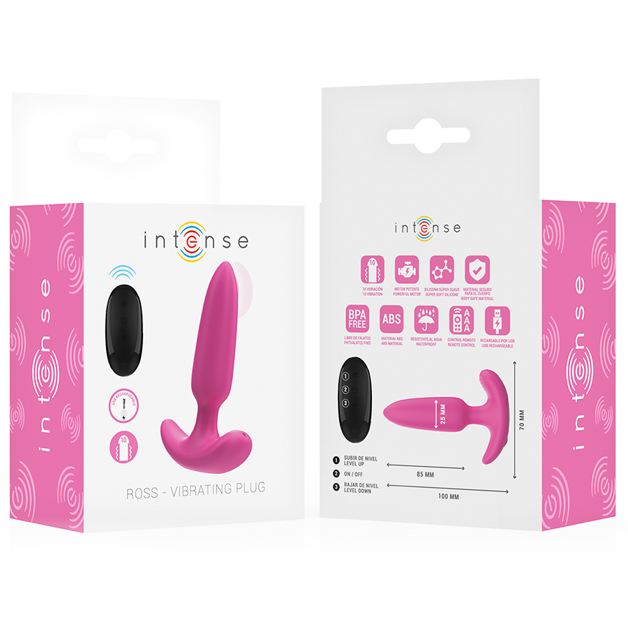 INTENSE - ROSS PLUG ANAL 10 VIBRATIONS ROSE TÉLÉCOMMANDE