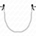 KINK - PINZAS PARA PEZONES PLANAS NEGRO CON CADENA PLATEADO 34 CM