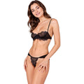 PASSION - ENSEMBLE SOUTIEN-GORGE + TANGA TIVOLEA NOIR S/M