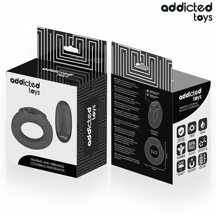 ADDICTED TOYS - ANILLO PENE VIBRADOR EFECTO CALOR CONTROL REMOTO