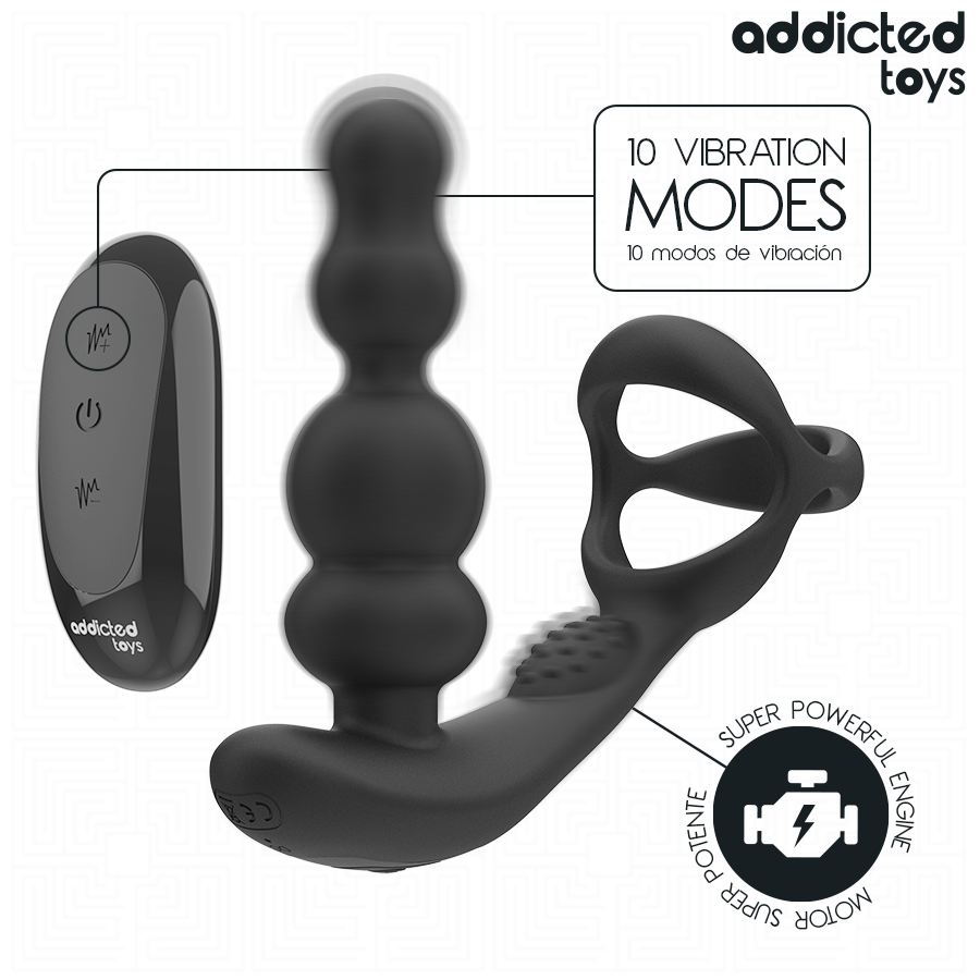 ADDICTED TOYS - MASAJEADOR PROSTÁTICO ROTATORIO CONTROL REMOTO