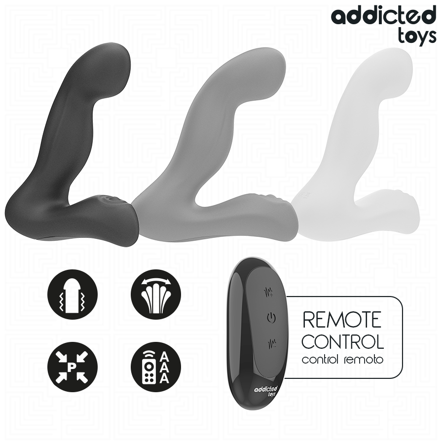 ADDICTED TOYS - OSCILLATING PROSTATE MASSAGER WITH PULSATION MODE AND REMOTE CONTROL