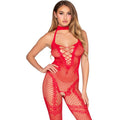 LEG AVENUE - 89336 CROTCH-FREE BODYSTOCKING RED - ONE SIZE