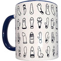 Spicy Devil - White Mug with Vibrators & Blue Handle 370 ml