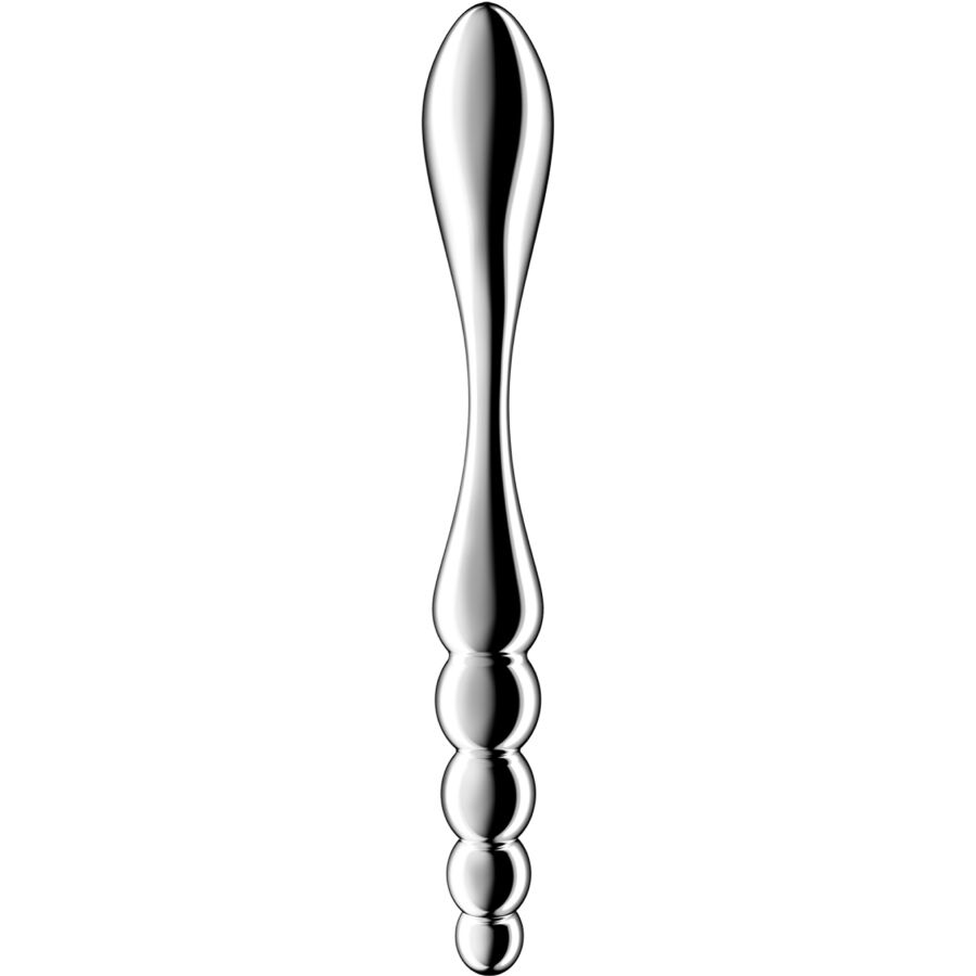 SATISFYER - STAR FORCE 1 DILDO ACERO INOXIDABLE DOBLE USO
