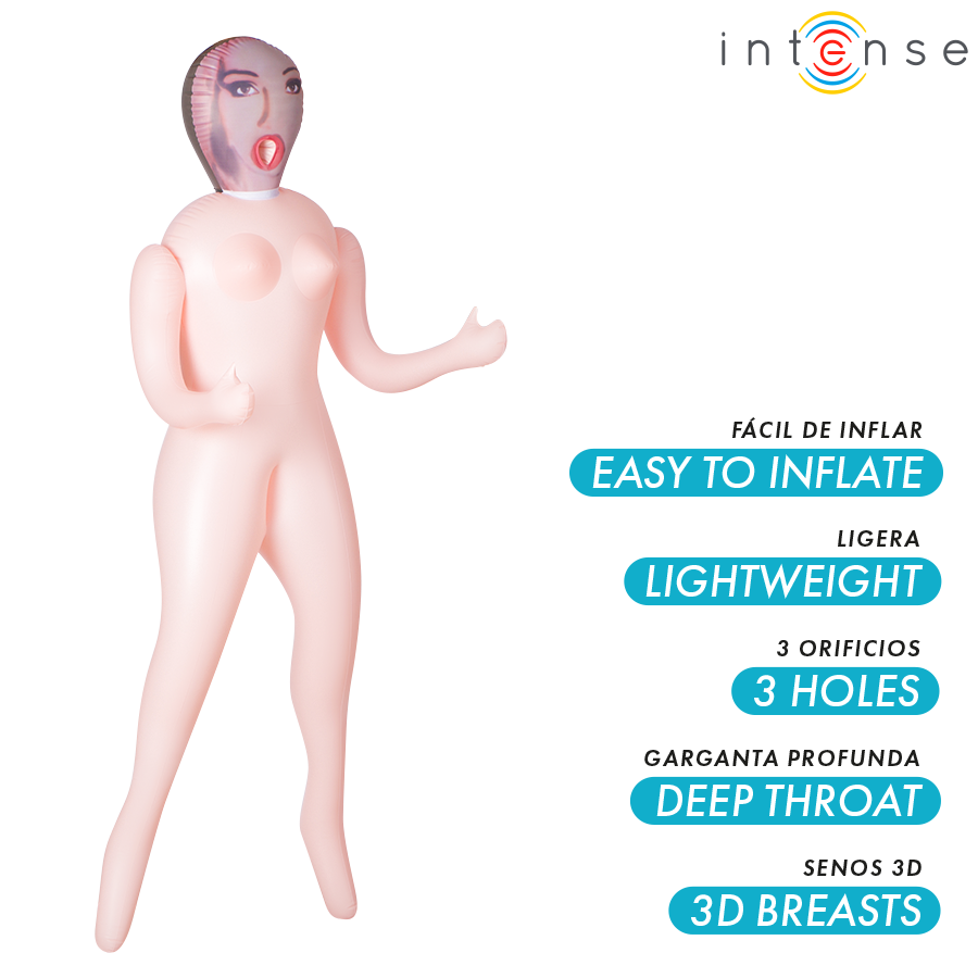 INTENSE DOLLS - MONIQUE MUÑECA HINCHABLE CON TRES ORIFICIOS