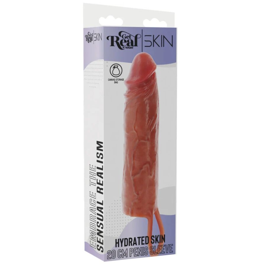 RÉEL - HOUSSE DE PÉNIS HYDRATANTE EN SILICONE CARAMEL 20 CM
